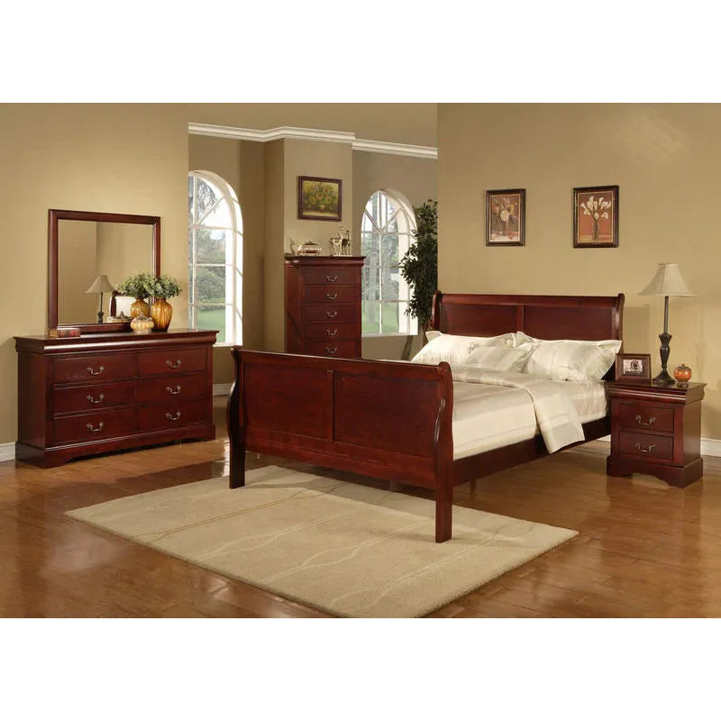 Louis Philippe Sleigh Bedroom Set – 6 or 8 Piece Set Available