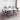 Dining room set with a white extendable dining table and gray chairs