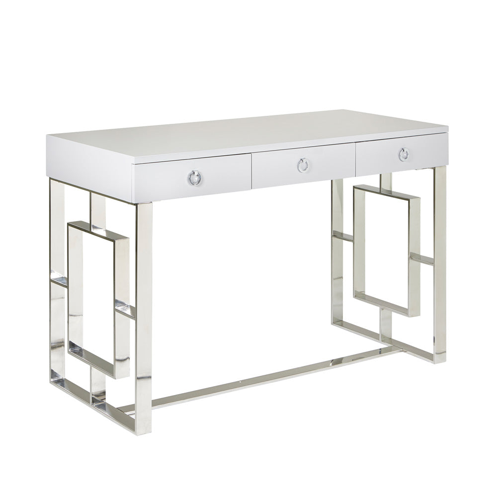 Baccarat Modern Writing Desk with Stainless Steel Frame