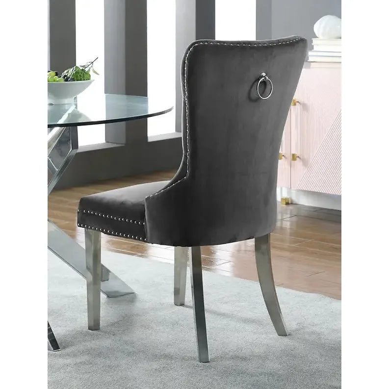 Back of Grey Accent chair