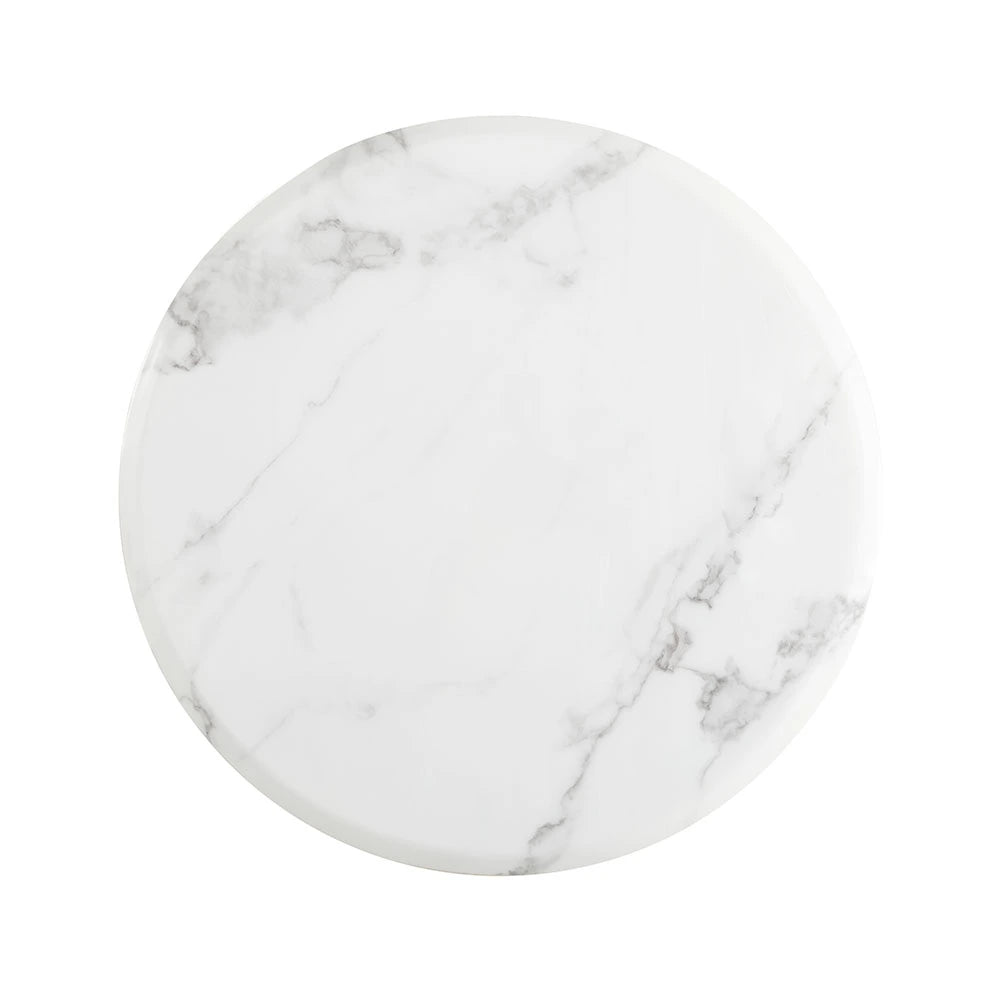 Bailey Marble Top End Table with Gold Polished Steel Base
