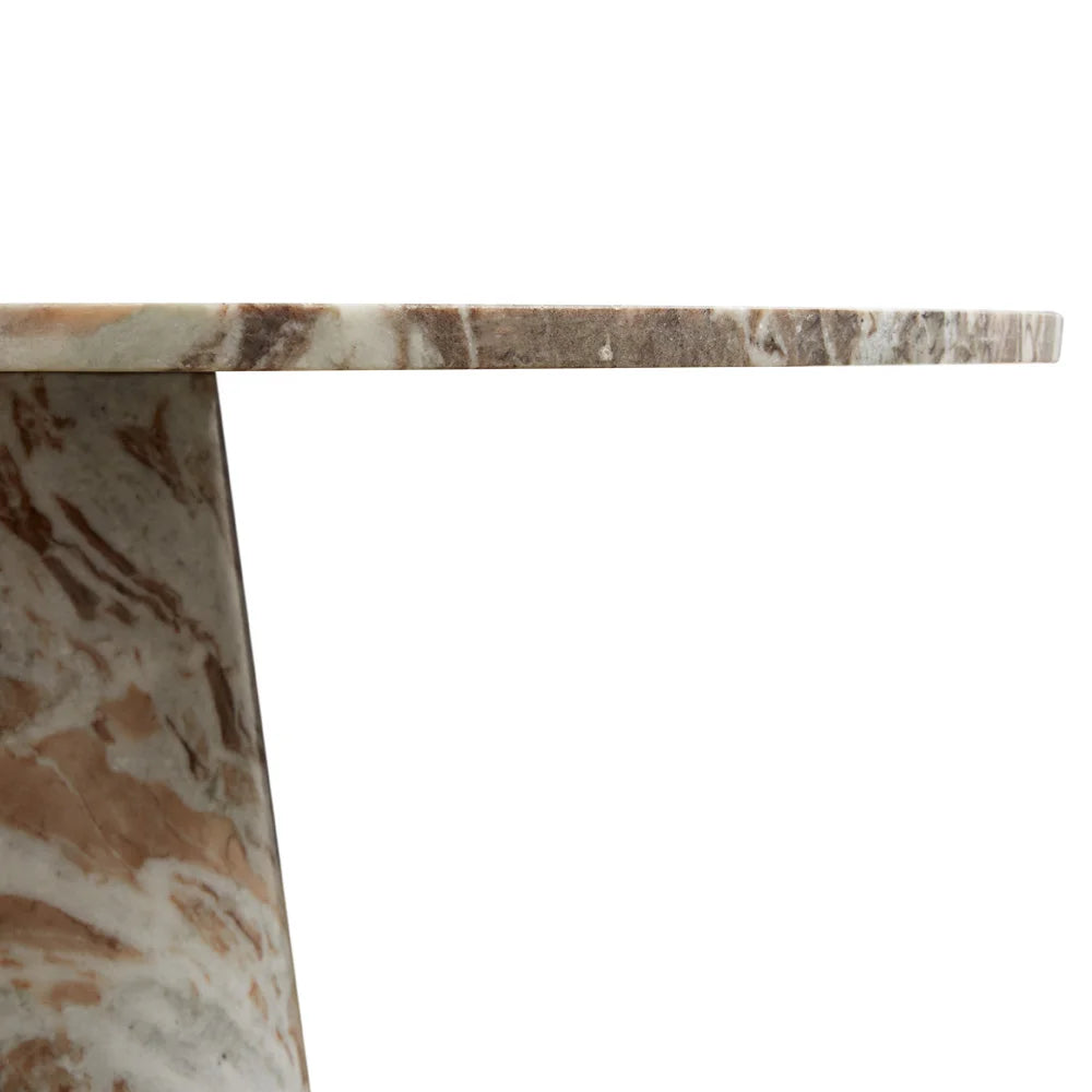 Belinda Real Marble Top Coffee Table – Round Design with Marble Base