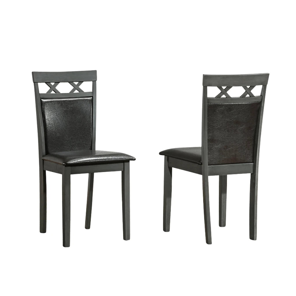 Black PU Dining Chairs Set
