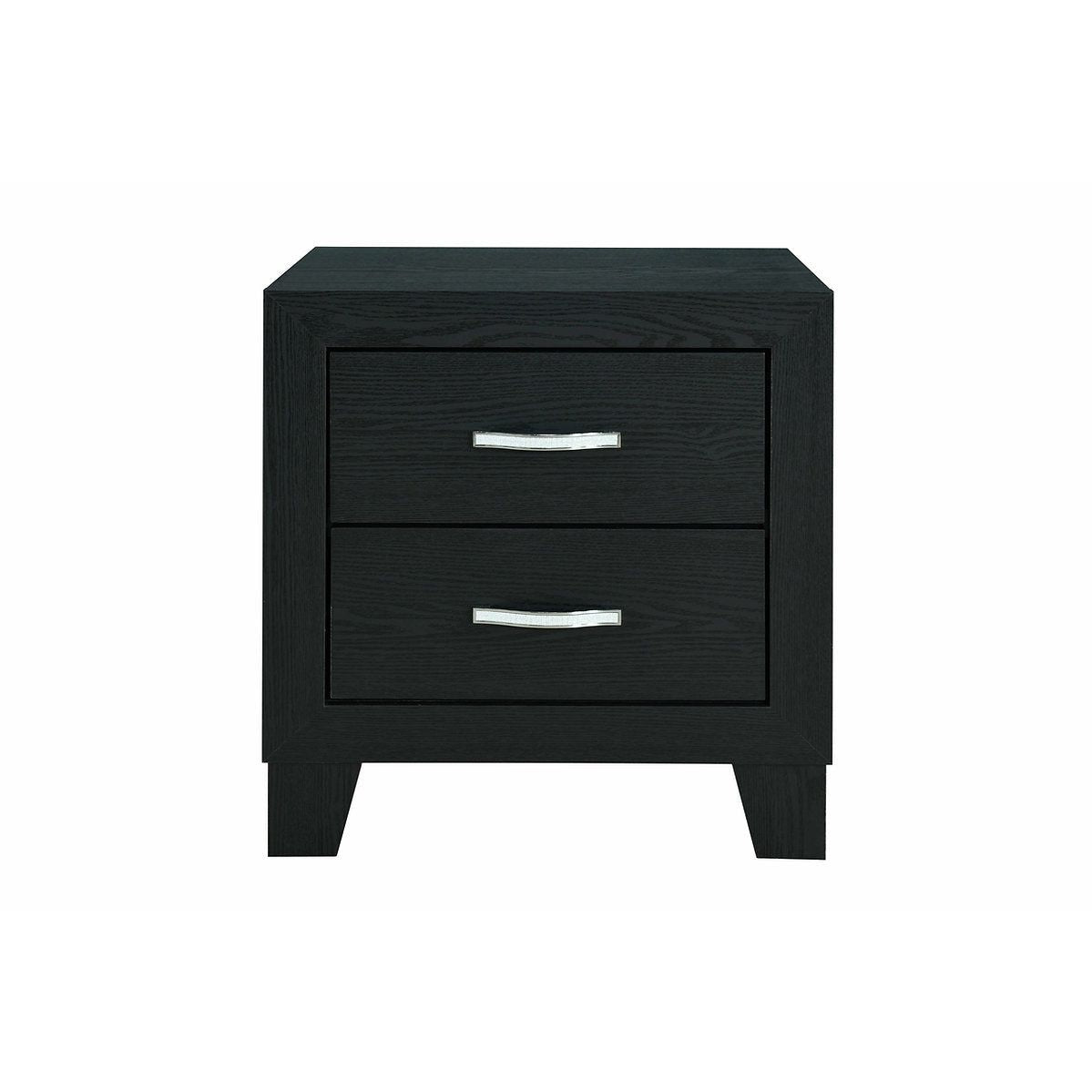 Black nightstand with two drawers for Bedroom