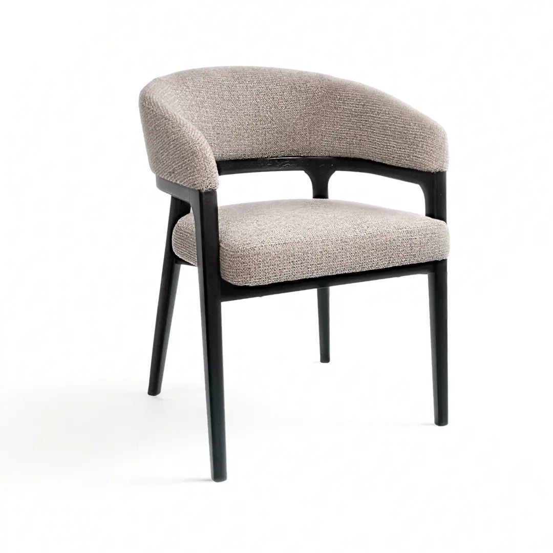Chanler Upholstered Dining Chair – Modern Wood Frame & Linen Seat
