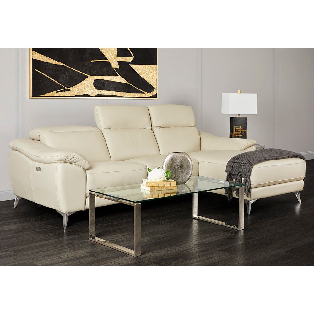Elegant Glass Nesting Coffee Tables – Polished Steel Base (Set of 2)