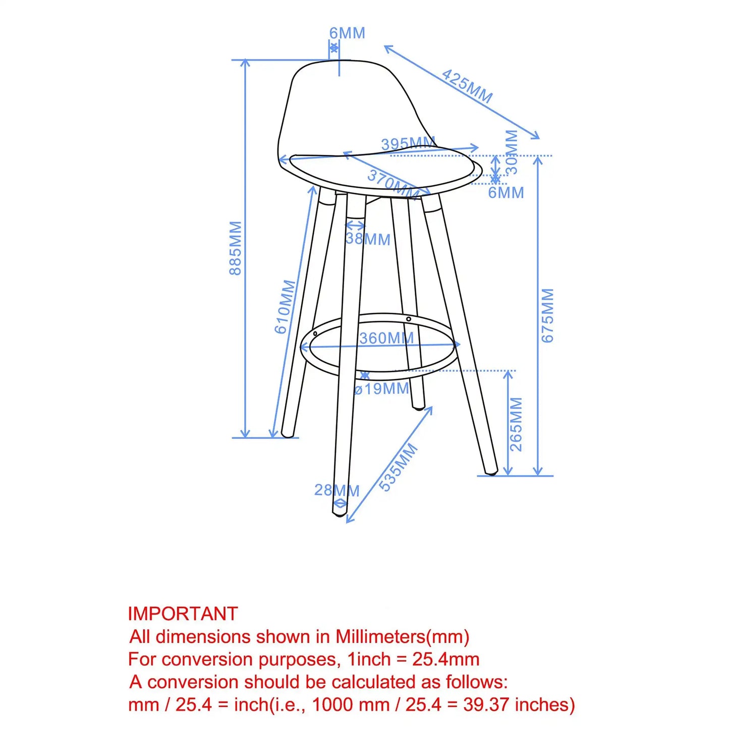 Diablo 26 Modern Wood Counter Stools Set of 2