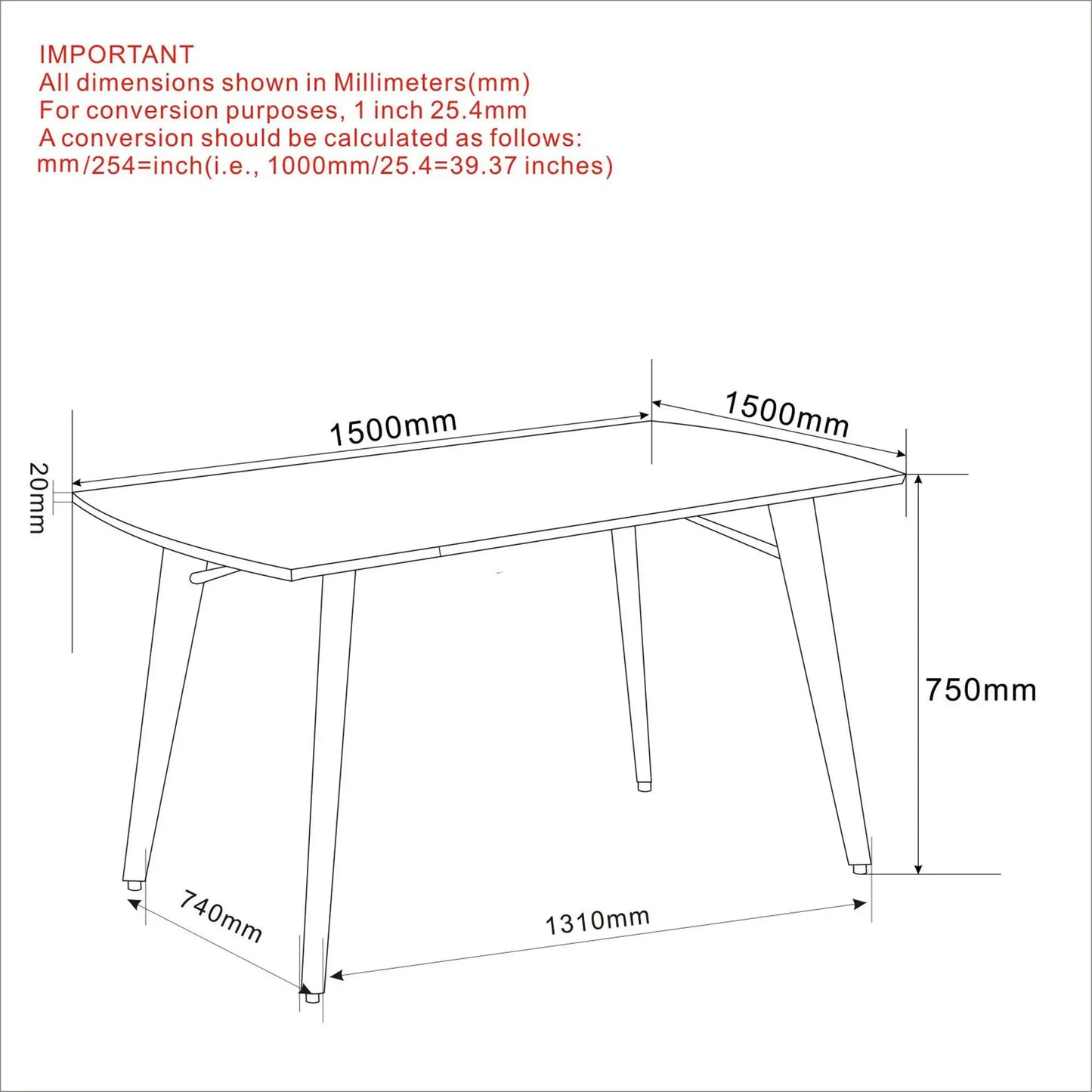 Leon Modern Wood Dining Table with Black Metal Legs