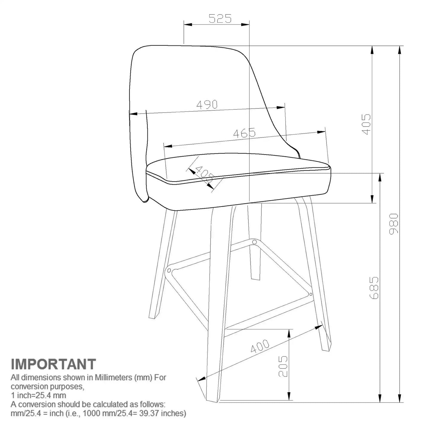 Oakley 26 Swivel Faux Leather Counter Stools - Set of 2