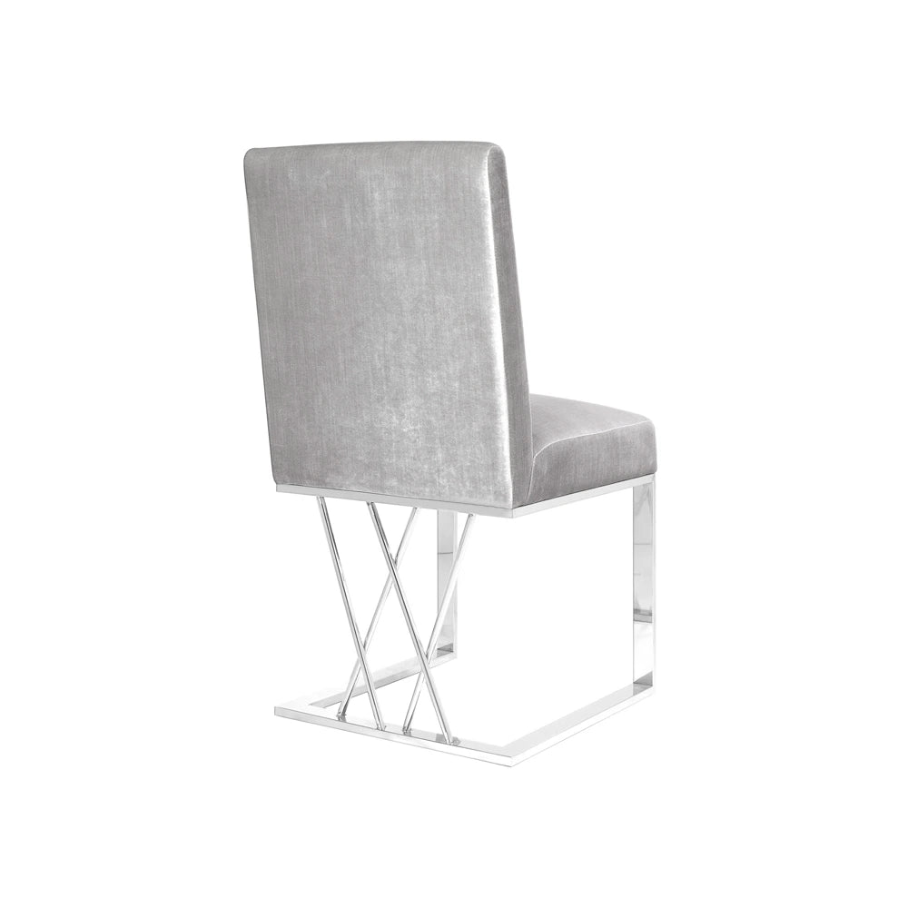 Elegant Martini Grey Velvet Dining Chair – Luxe Modern Comfort