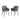 Two gray dining chairs with black legs