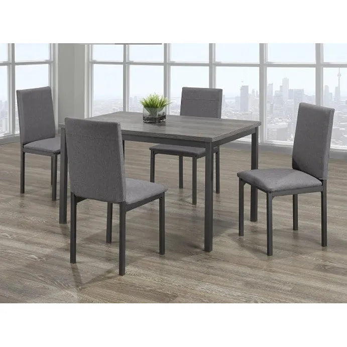 Grey dining table set with four chairs