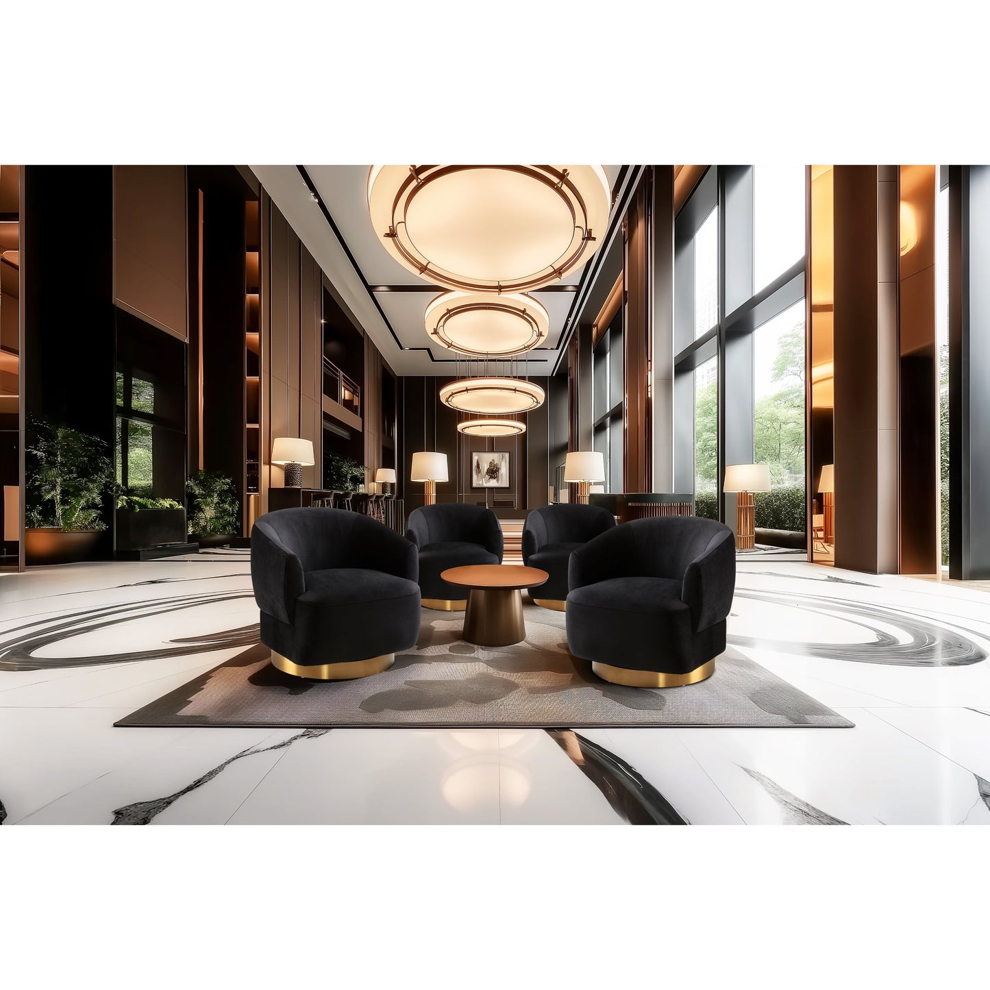 Liam Black Velvet Accent Chair In Living Room
