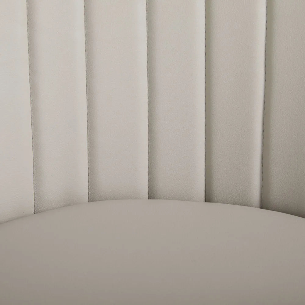 Moyra Taupe Leather Dining Chair – Modern Upholstered Seat