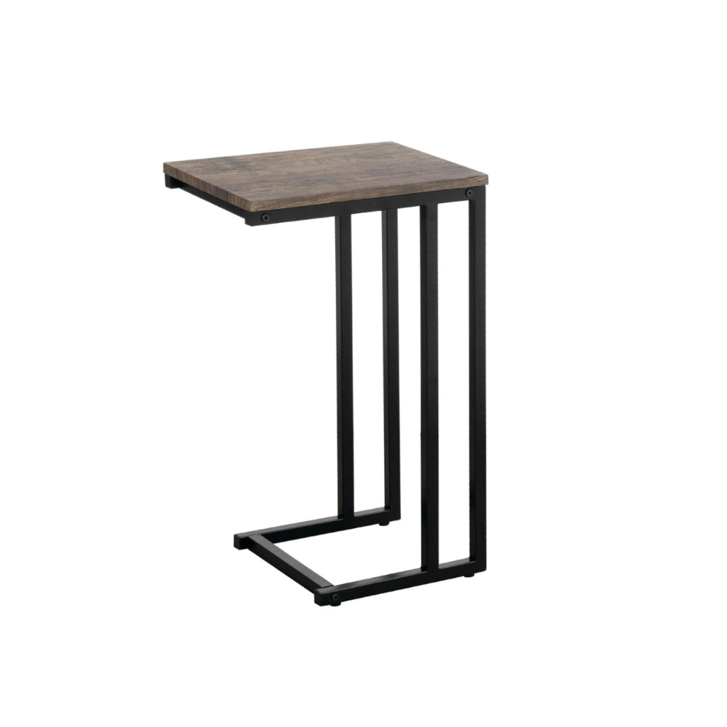 Small end table with black metal legs