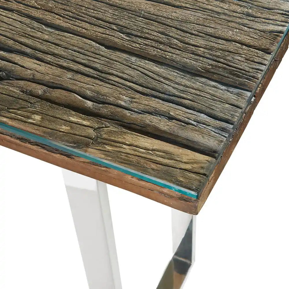 Railwood Console Table – Reclaimed Sleeper Wood & Steel Base