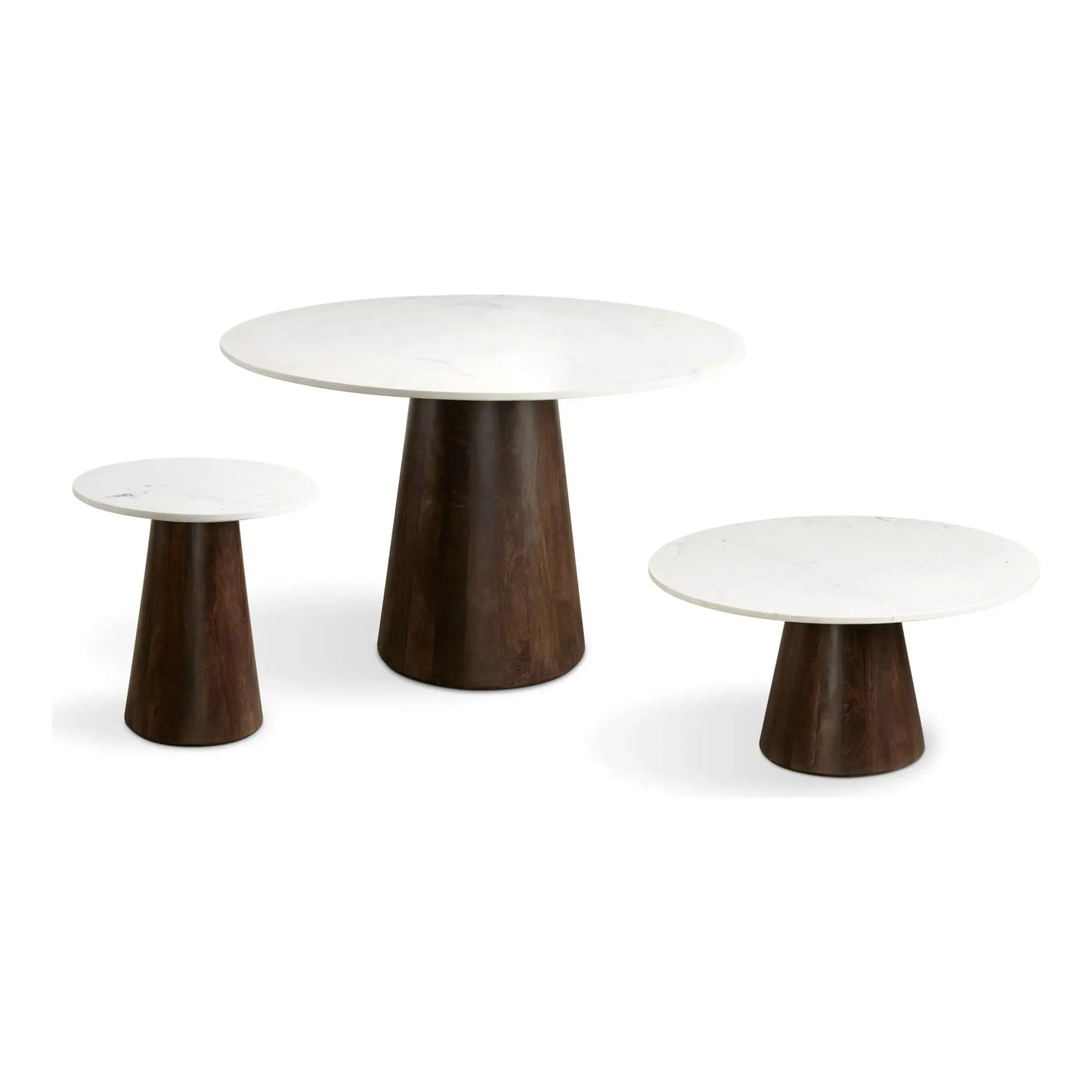 Jagger 48” Round Marble Top Dining Table with Elegant Solid Wood Base