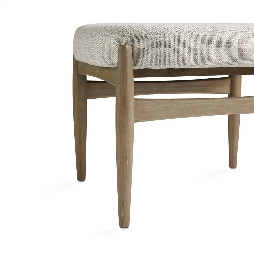 Salina Grey Linen Polyester Fabric Ottoman