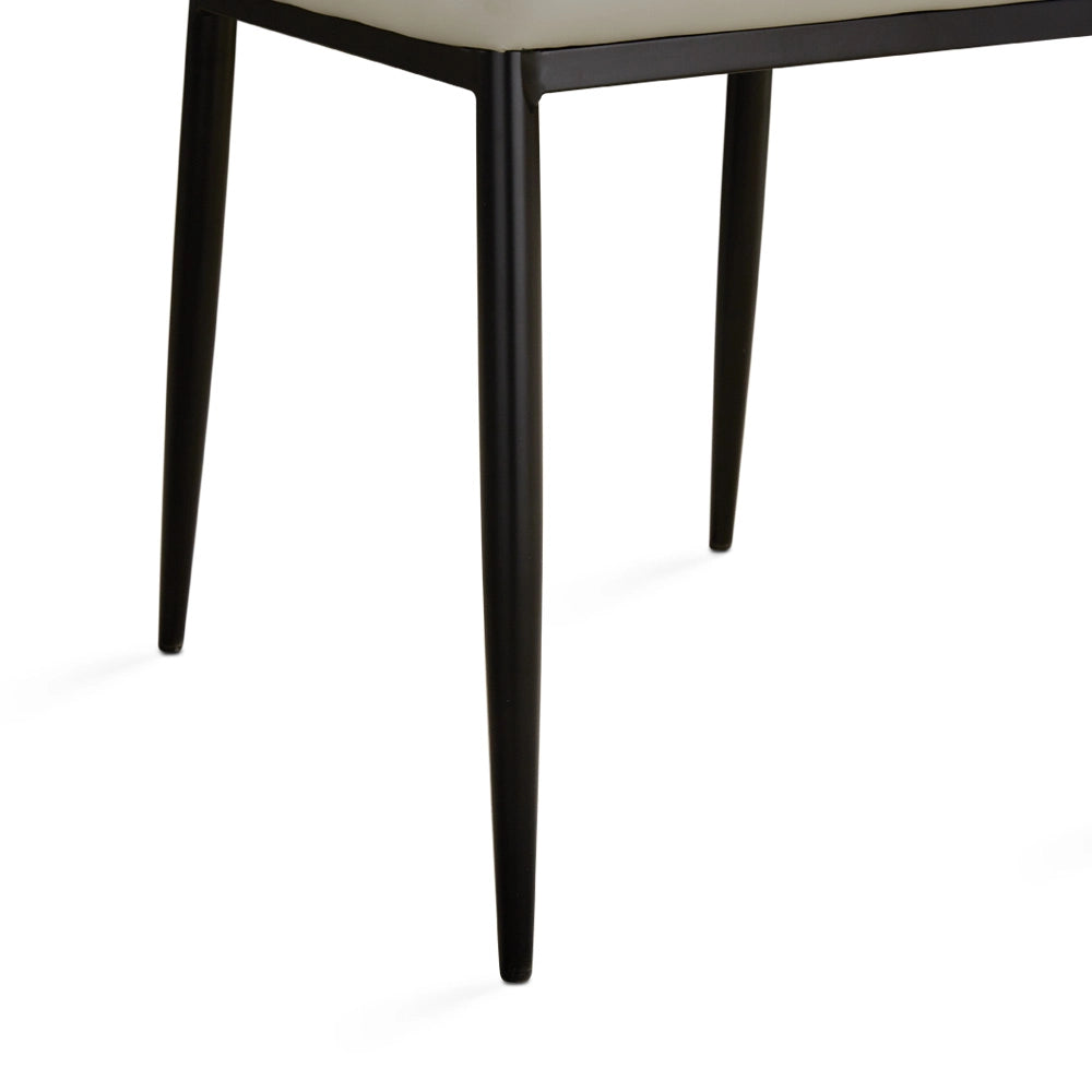 Slay Taupe Leatherette Dining Chair with Black Metal Legs