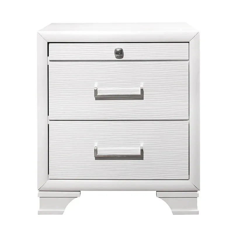 White nightstand with two drawers