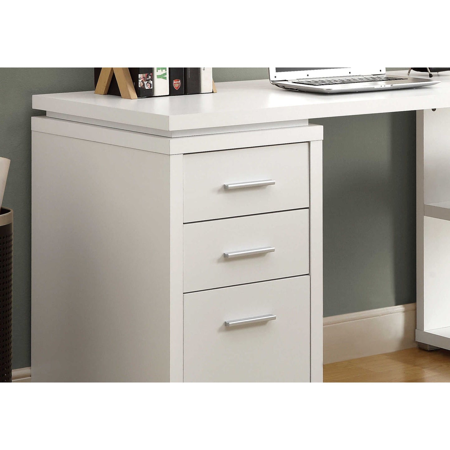 White L-Shaped Computer Desk - Left or Right Facing Desk