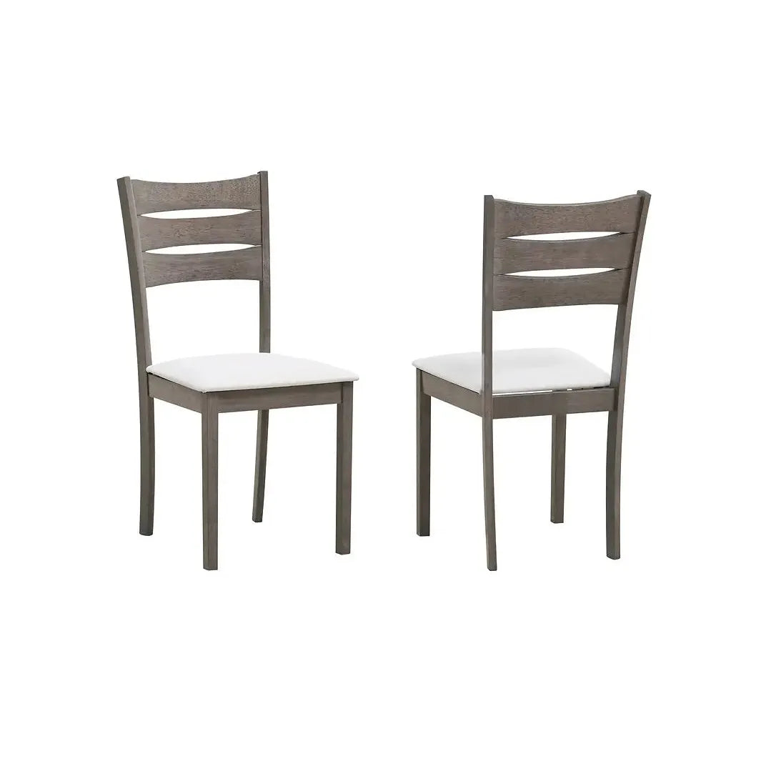 gray dining chairs with white fabric cushions
