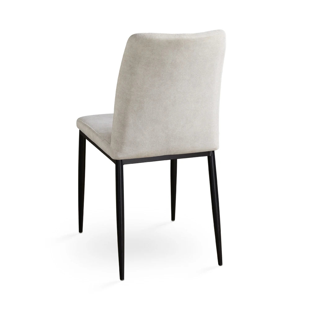 Slay Linen Dining Chair with Black Metal Legs - Grey or Beige Seating