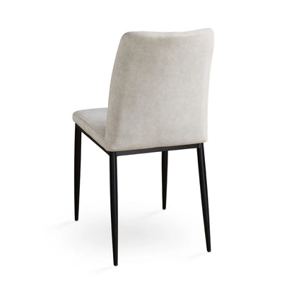 Slay Linen Dining Chair with Black Metal Legs - Grey or Beige Seating