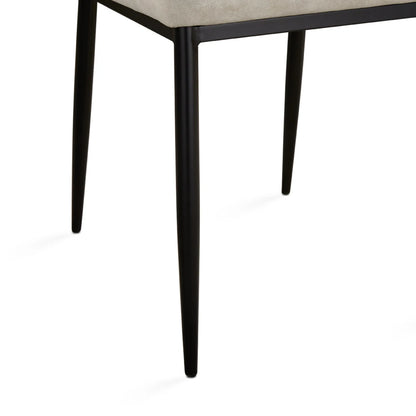 Slay Linen Dining Chair with Black Metal Legs - Grey or Beige Seating