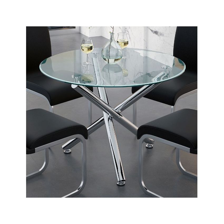 SOLARA II ROUND DINING TABLE IN CHROME