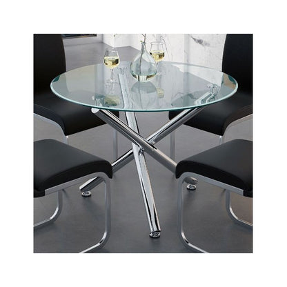 SOLARA II ROUND DINING TABLE IN CHROME