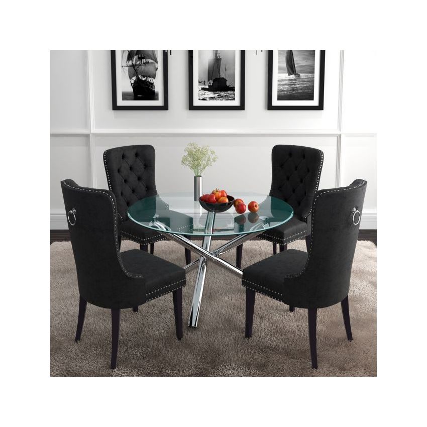 SOLARA II ROUND DINING TABLE IN CHROME
