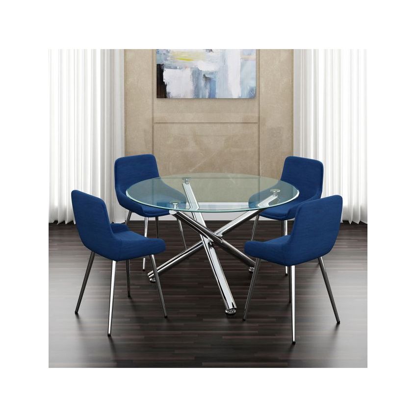 SOLARA II ROUND DINING TABLE IN CHROME