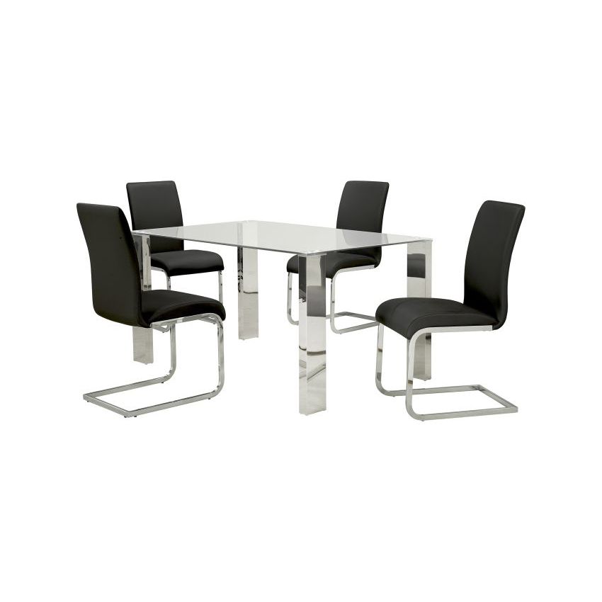 FRANKFURT RECTANGULAR DINING TABLE IN STAINLESS STEEL