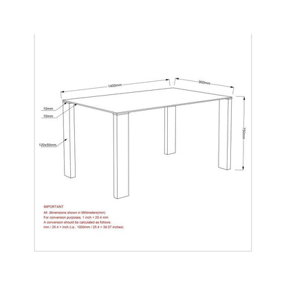 FRANKFURT RECTANGULAR DINING TABLE IN STAINLESS STEEL