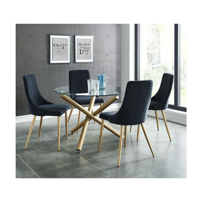 CARMILLA ROUND DINING TABLE IN AGED GOLD