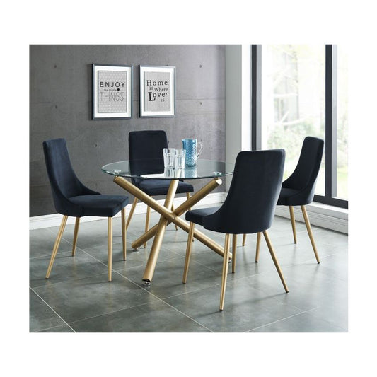 CARMILLA ROUND DINING TABLE IN AGED GOLD