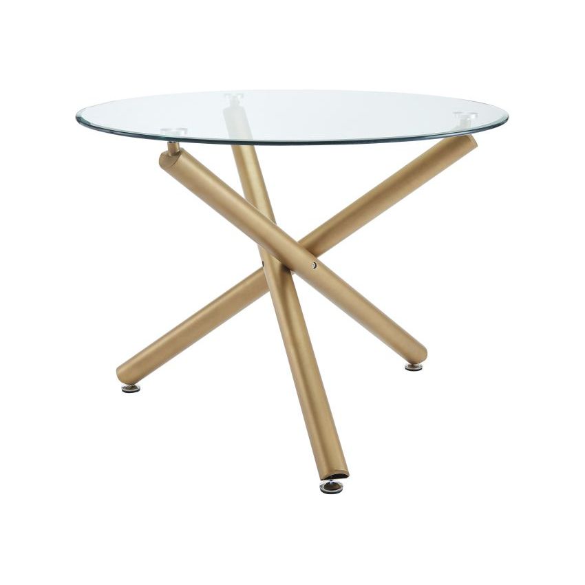 CARMILLA ROUND DINING TABLE IN AGED GOLD