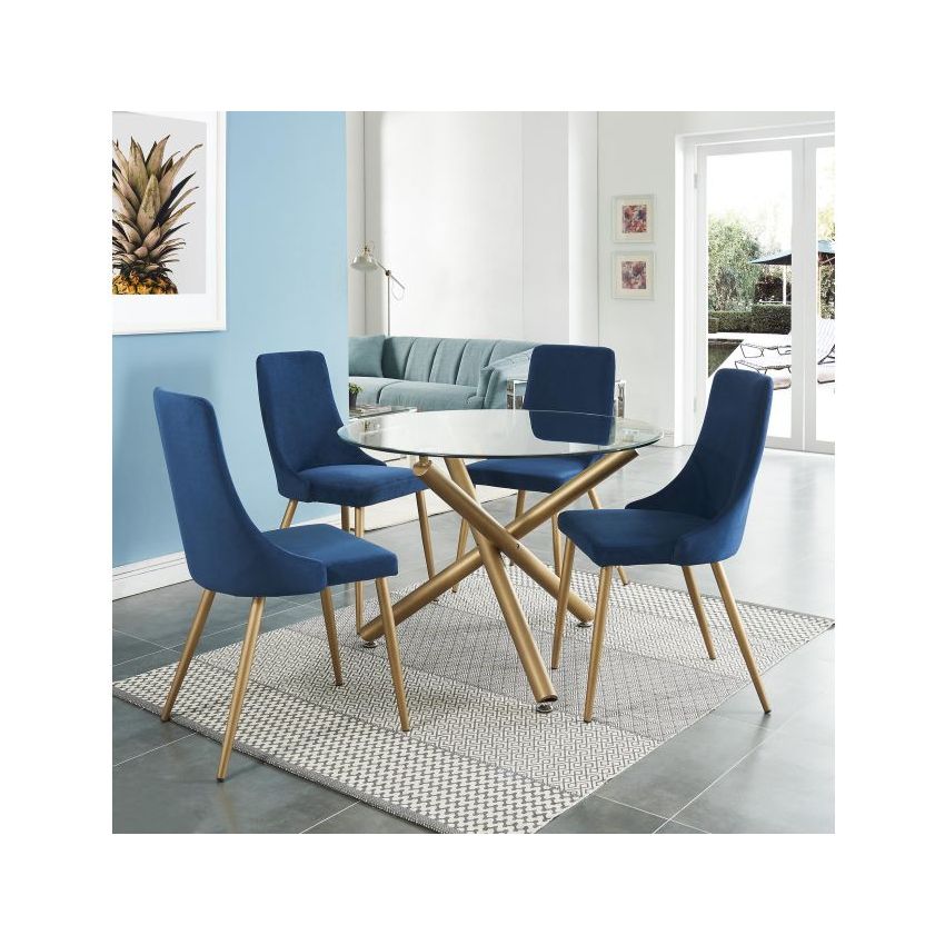 CARMILLA ROUND DINING TABLE IN AGED GOLD