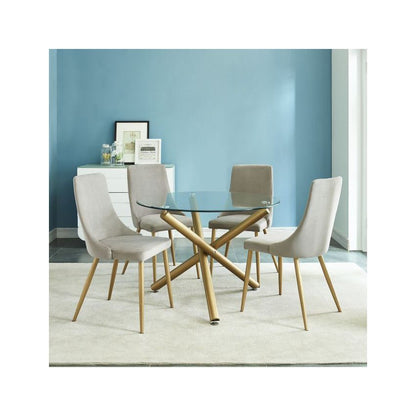CARMILLA ROUND DINING TABLE IN AGED GOLD