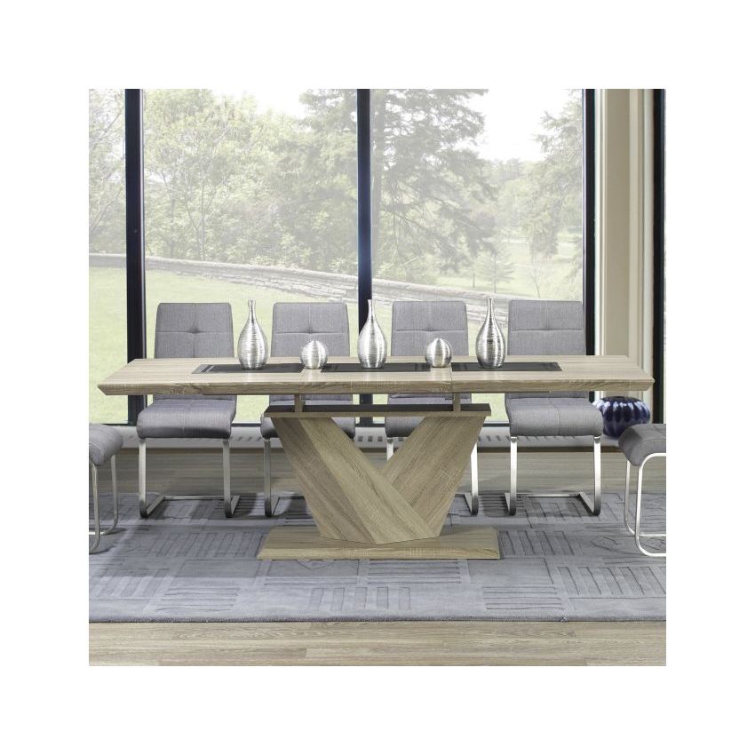 ECLIPSE DINING TABLE W/EXTENSION IN WASHED OAK