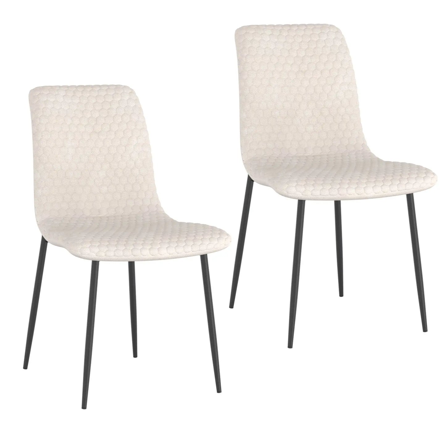 Brixx Faux Leather Dining Chairs Set of 2 with Black Metal Legs