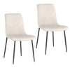 Brixx Faux Leather Dining Chairs Set of 2 with Black Metal Legs