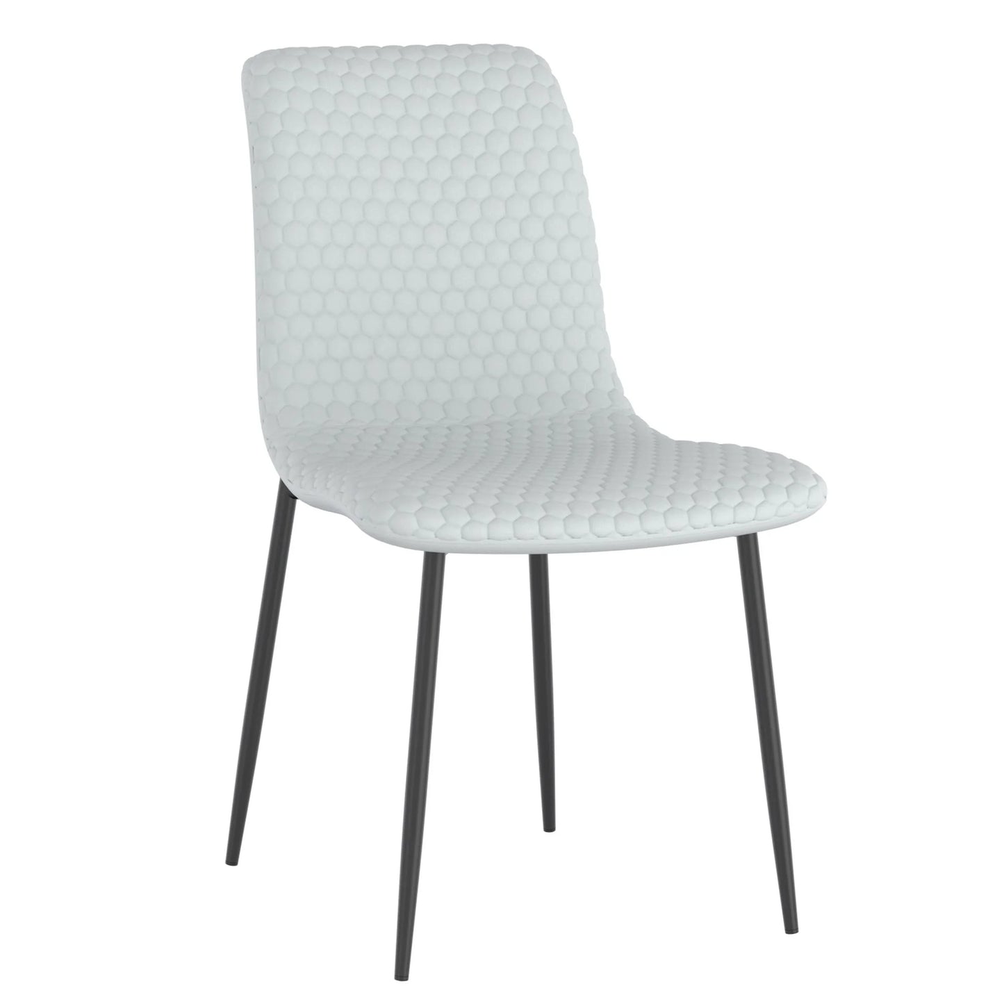 Brixx Faux Leather Dining Chairs Set of 2 with Black Metal Legs