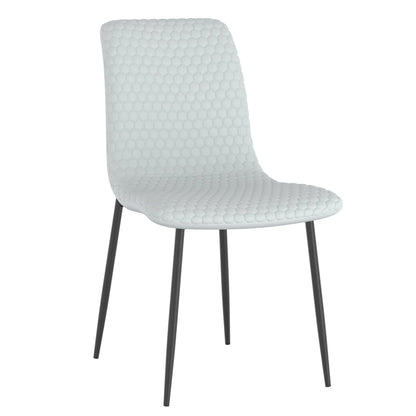 Brixx Faux Leather Dining Chairs Set of 2 with Black Metal Legs