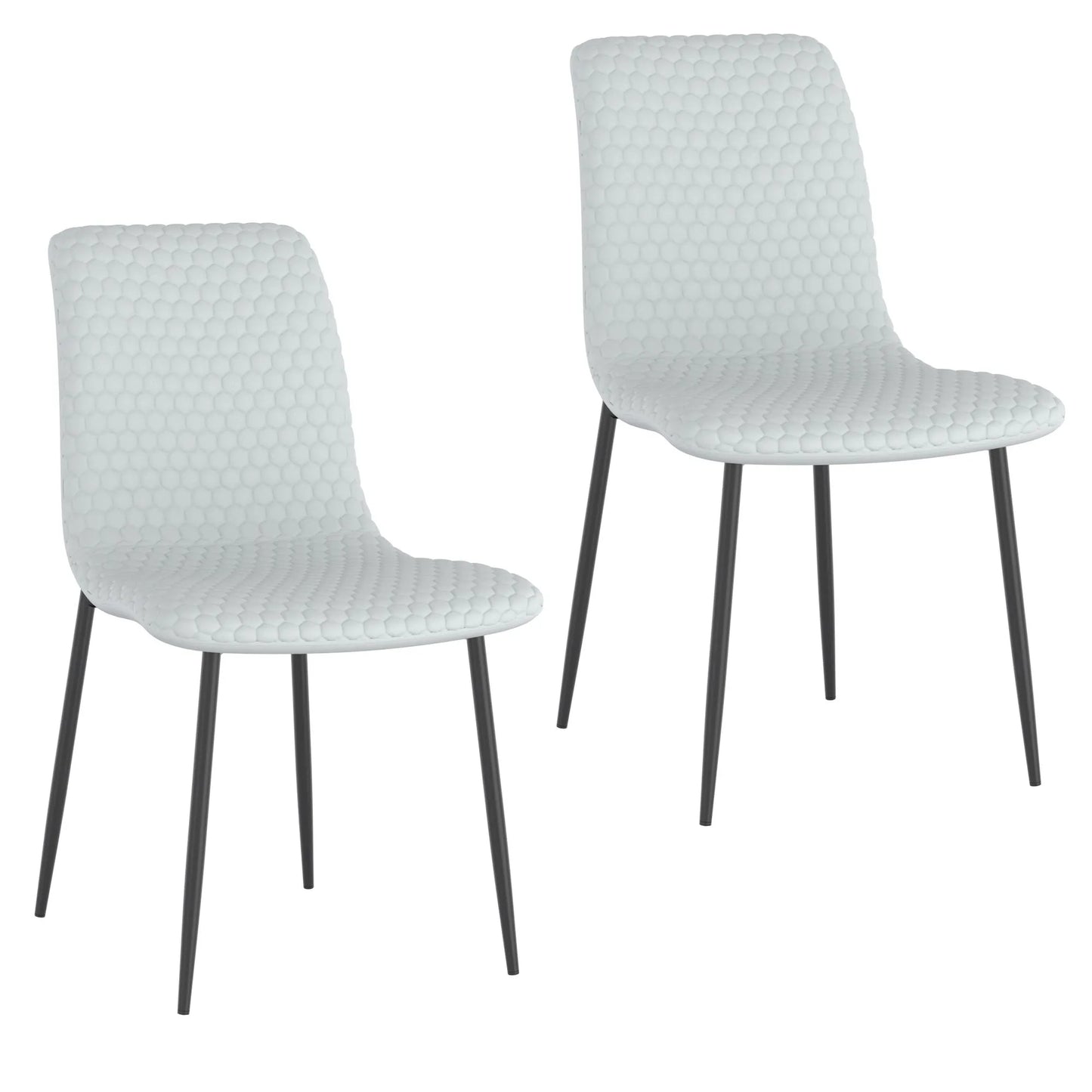 Brixx Faux Leather Dining Chairs Set of 2 with Black Metal Legs