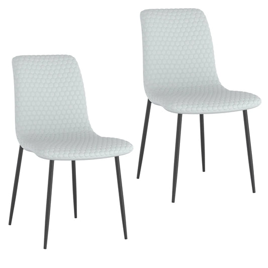 Brixx Faux Leather Dining Chairs Set of 2 with Black Metal Legs