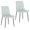 Brixx Faux Leather Dining Chairs Set of 2 with Black Metal Legs