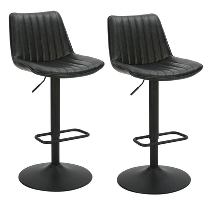 Kosi Faux Leather Bar Stools Set of 2 – Swivel, Tufted, Modern Style