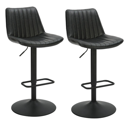 Kosi Faux Leather Bar Stools Set of 2 – Swivel, Tufted, Modern Style